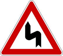 red sign with a black line