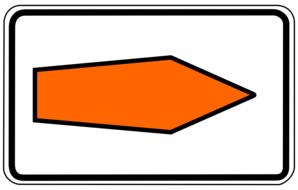 orange arrow on the sign