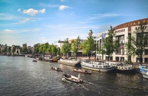 boat dock near the city