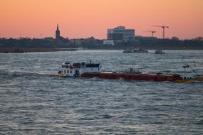 Transport Ship in Sea