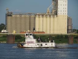 Tugboat River Grain Elevator