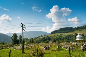 View of the cemetery near the village