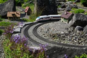 toy train near the houses