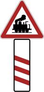 railway crossing warning road sign