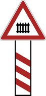 railway crossing road sign