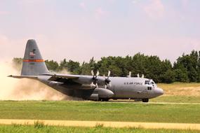 C-130 Hercules Cargo Plane landing