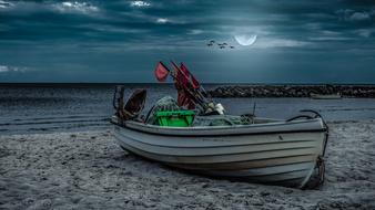 Evening sea boat