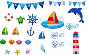 clip art nautical banner drawing