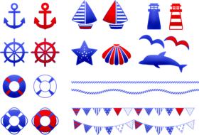 Nautical set Clip Art drawing