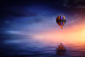 Hot Air Balloon on Lake