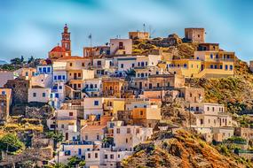 panoramic view of the village on the island of Karpathos