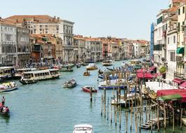 photo of boats on the main canal in Venice