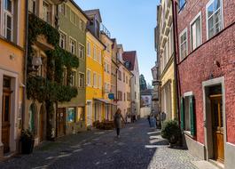 colorful buildings in the old town in Lindau, Germany