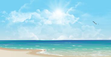 blue water sky sun
