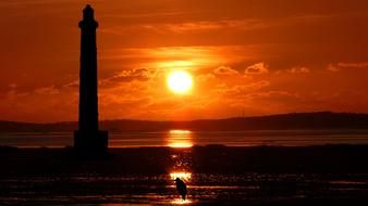 enchanting red Sunset Lighthouse