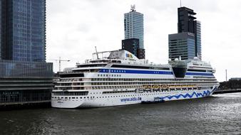 Cruise Ship at city, netherlands, Rotterdam