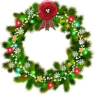 christmas wreath red flower drawing