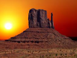 sunset, erosion mountain