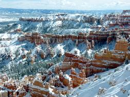 snow-capped mountains in the canyon in usa, Utah