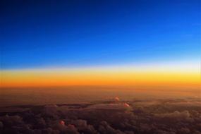 dawn in orange clouds