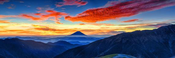 Morning glow over Mount Fuji, Japan