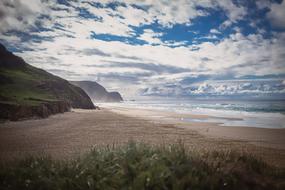 scenic empty ocean beach