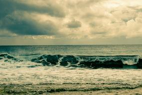 wonderful dark beach ocean