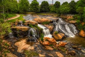 photo of waterfalls in Reedy River Falls Historic Park