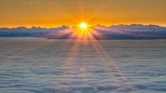 landscape of Sunrise Sea Of Fog Alpine