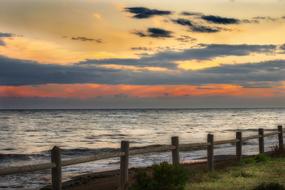 wooden fence along the coastline in Almeria, Spain