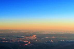 aerial view of colorful clouds and sky at sunset