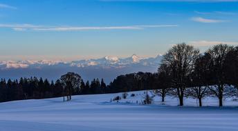 winter twilight over picturesque nature