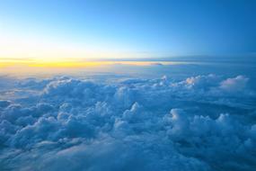 scenic blue tops of Clouds, aerial view