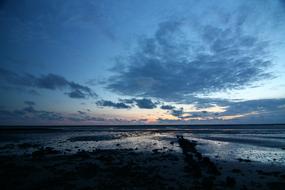 blue twilight over the wadden sea