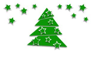 painted green christmas tree and stars