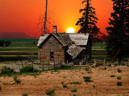 painted ruined ranch in America