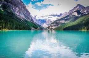 lake near rocky mountains