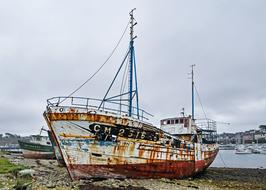 rusty ship after wreck