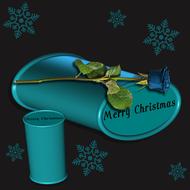 blue rose merry christmas decoration