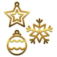 golden christmas decoration on white background