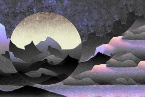 abstract mountains landscape drawing