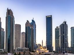 photo of the seaport and skyscrapers in Dubai