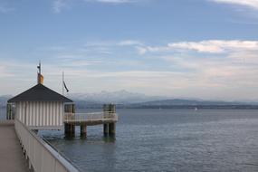 boardwalk on the shore of Lake Constance in Germany