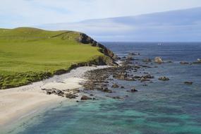 panorama of the green coast in Scotland