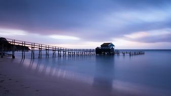 pier in blue twilight