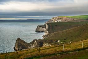 rocky coast near the ocean in england