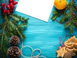 white sheet and christmas decoration