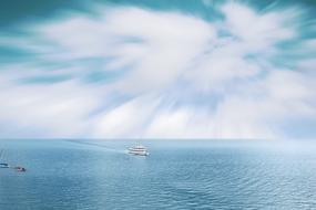 Boats on Sea and Clouds