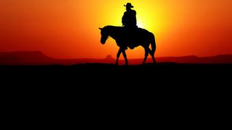 cowboy silhouette on the horse