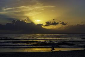 ocean beach after sunset
